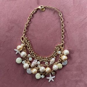 MacKenzie-Childs shell multi-strand Courtly check necklace beachy. rare & HTF